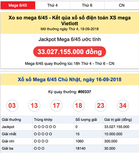 Thong ke Vietlott thu 4 19-9-2018 Thong ke Vietlott thu 4 19-9-2018